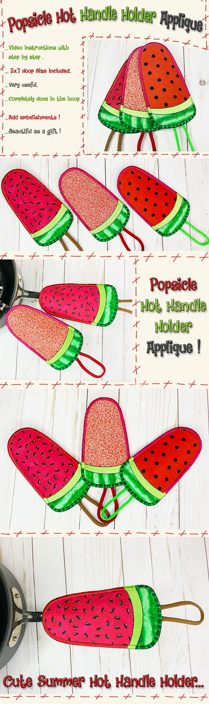 Popsicle Hot Handle Holder Applique - Smart Needle